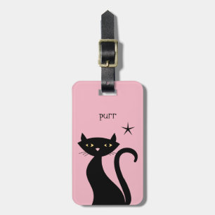 Retro Black Cat Bagagebricka