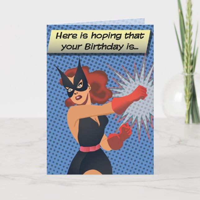 Retro Black Cat Birthday Card Kort (Framsida)