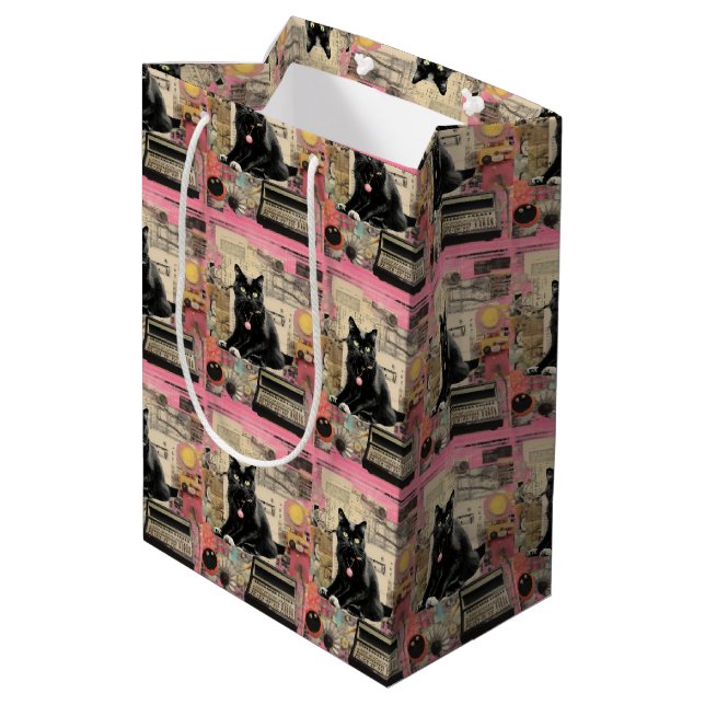 Retro Black Cat Collage (Baksidan Vinklad)