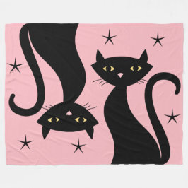 Retro Black Cat Fleecefilt