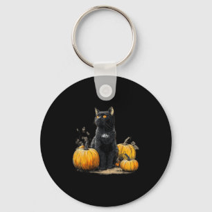 Retro Black Cat Halloween Pumpkin Costume for Wome Nyckelring