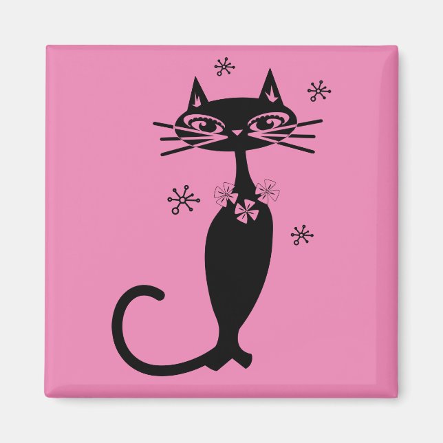 RETRO BLACK CAT MAGNET (Framsidan)