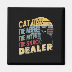 Retro Black Cat Pappa, mannen, myten, Snack Dea Magnet