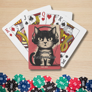 Retro Black Cat, Plotting World Domination, roligt Casinokort
