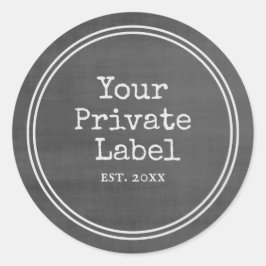Retro Black Chalkboard - din privata etikettrunda Runt Klistermärke