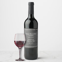 Retro Black Chalkboard - din privata Vin-etikett Vinflaska Etikett
