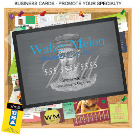 Retro Black Chalkboard 🕰️ Steampunk Goggles Man Visitkort