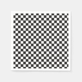 Retro Black Check Skateboard-födelsedag Pappersservett