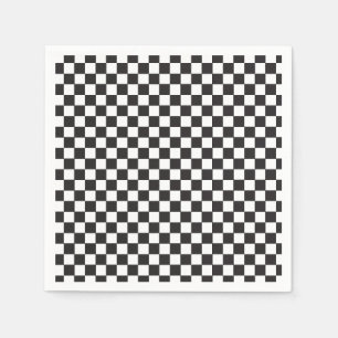 Retro Black Check Skateboard-födelsedag Pappersservett