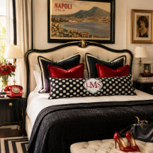 Retro Black Cream Polka Dot Body Pillow