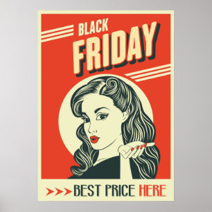 Retro Black Fredag Poster