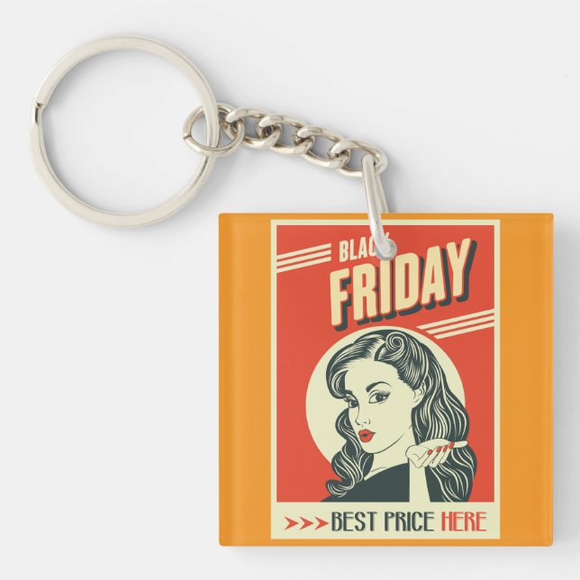 Retro Black Friday Pop Art Pin-Up-Flicka (Framsidan)