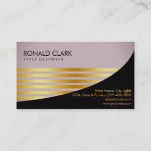 Retro Black Guld Financial Services Construction Visitkort