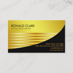 Retro Black Guld Metall Financial Services Visitkort