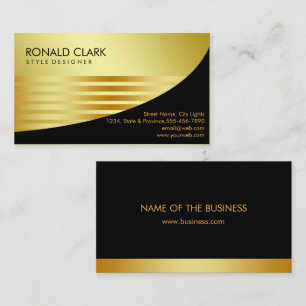 Retro Black Guld Metall Financial Services Visitkort