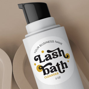 Retro Black Gult Lash Extensions Skum Cleanser Runt Klistermärke