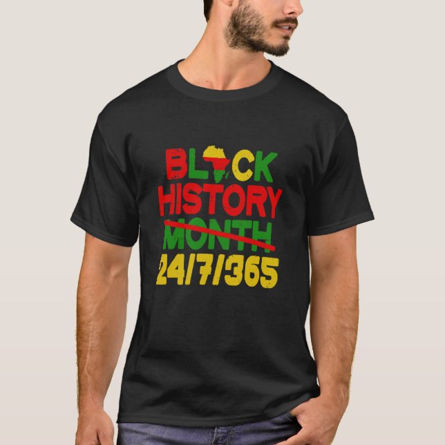 Retro Black History Black History 365 Melanin Prid T Shirt (Framsida)