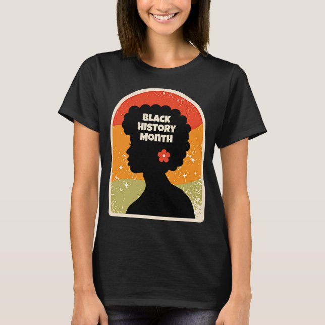 Retro Black History Month African Women T Shirt (Framsida)