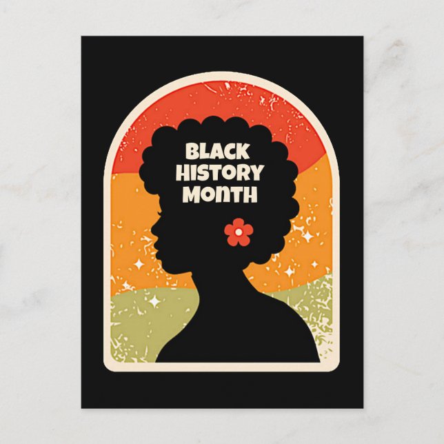 Retro Black History Month African Women Vykort (Framsida)