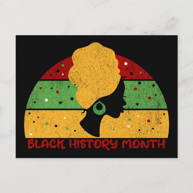 Retro Black History Month African Women Vykort (Framsida)