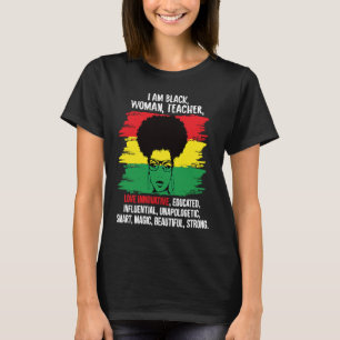 Retro Black History Month Proud Black Teacher Magi T Shirt
