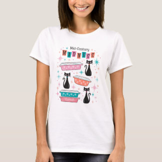 Retro Black Kattunge Pyrex T-Shirt i mitten av årh