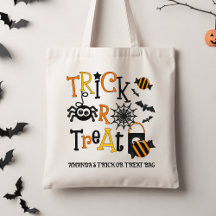 Retro Black Kids Halloween Bus eller godis Tote
