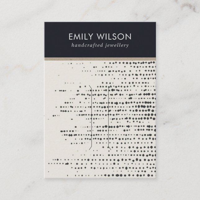 RETRO BLACK OCH WHITD DOTS HAIR CLIP VISNING CARD VISITKORT (Framsida)