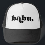 Retro Black och White Grandpa African Babu Keps<br><div class="desc">"babu" i stil-typsnittet är färg redigerbart. Lägg till ditt eget namn om du vill och välj hatma stil. Kontakta mig för andra smeknamn.</div>