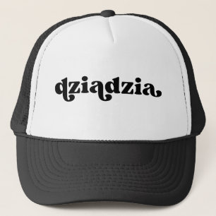 Retro Black och White Grandpa Poland dziadzia Keps