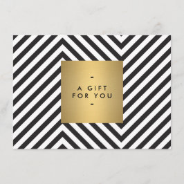 Retro Black och White Mönster Guld Namn Gift Cert