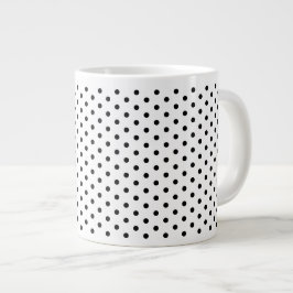 Retro Black Polka dots Mönster Jumbo Mugg