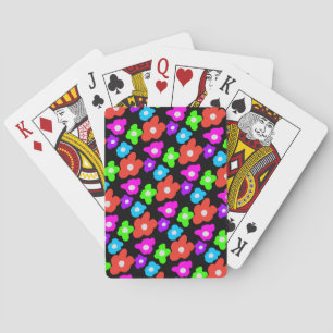 Retro Black Rainbow pride färg Flowers Mönster Casinokort