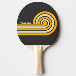 Retro Black Sun Curl-ränder med namn Pingisracket
