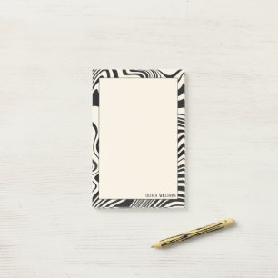 Retro Black Swirl Abstrakt Mönster Post-it Block