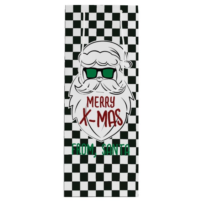 Retro Black White Checkered Santa Claus Christmas  (Framsidan)