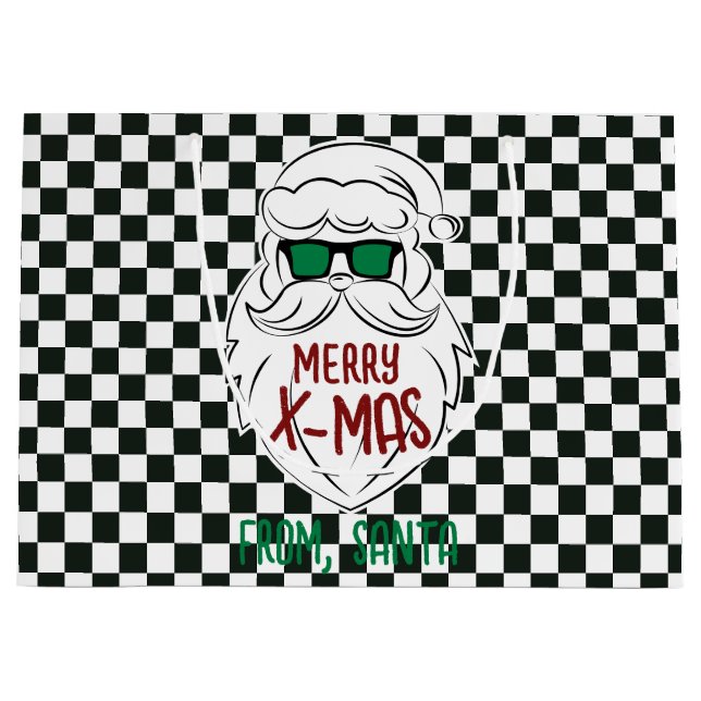 Retro Black White Checkered Santa Claus Christmas  (Framsidan)