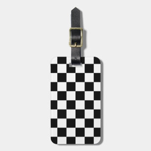 Retro Black/White Contrast Checkerboard Mönster Bagagebricka