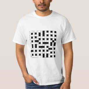 Retro Black White Crossword Puzzle Mönster T Shirt