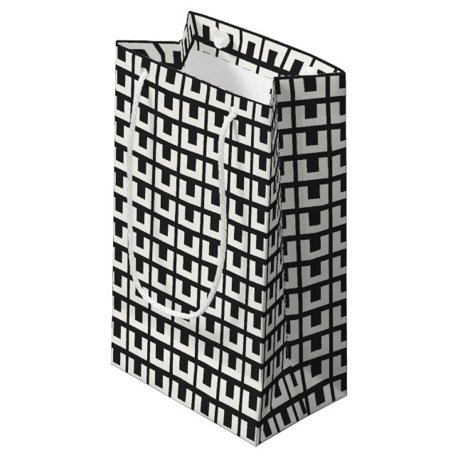 Retro Black White Geometric Mid Century Modern (Framsidan Vinklad)