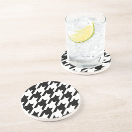 Retro Black White Houndstooth-vävning, Mönster Underlägg