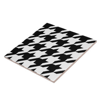 Retro Black White Houndstooth Weaking Mönster Kakelplatta
