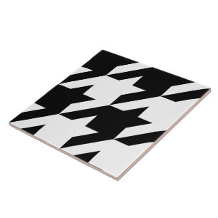 Retro Black White Houndstooth Weaking Mönster Kakelplatta
