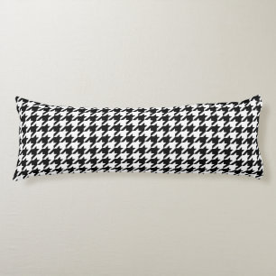 Retro Black White Houndstooth Weaking Mönster Kroppskudde