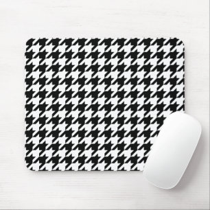 Retro Black White Houndstooth Weaking Mönster Musmatta