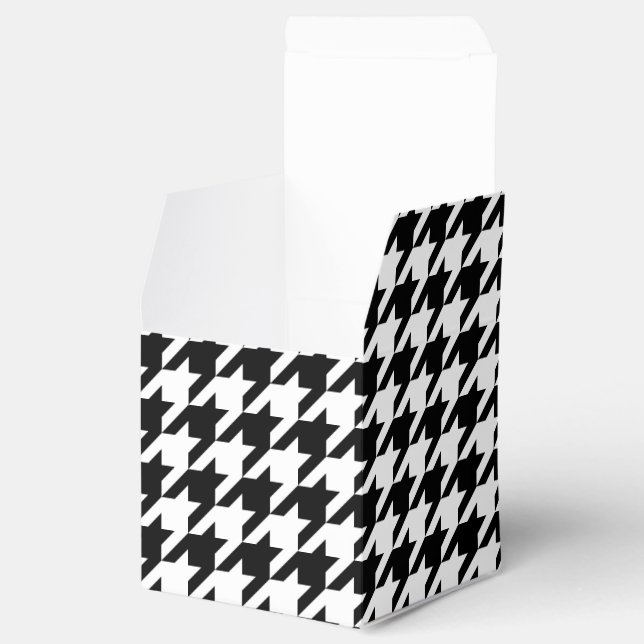 Retro Black White Houndstooth Weaking Mönster Presentaskar (Öppnad)