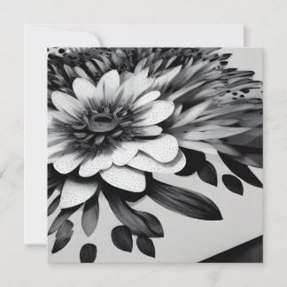 Retro Black & White Pappra blommor