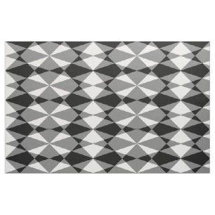 Retro Black White Triangle Diamond Squards Mönste Tyg
