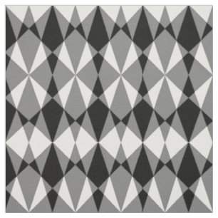 Retro Black White Triangle Diamond Squards Mönste Tyg