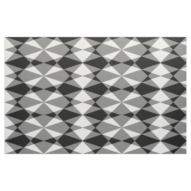 Retro Black White Triangle Diamond Squards Mönster Tyg (Fat Quarter)
